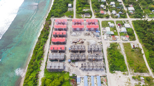 Houses under construction aerial view