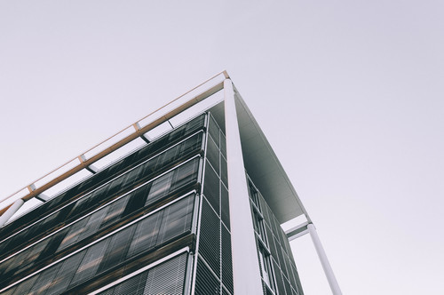 Low-angle view of the top of the building