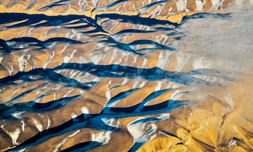 Flygfoto av klippformationer