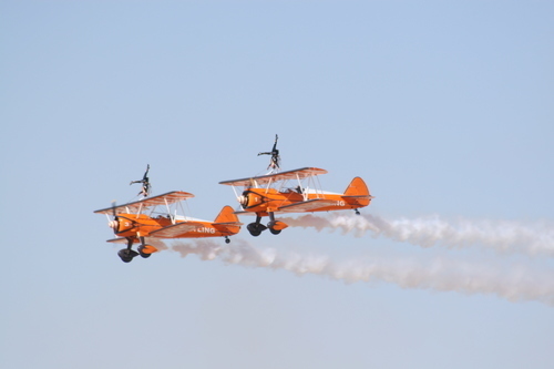 Breitling wing walking on airshow