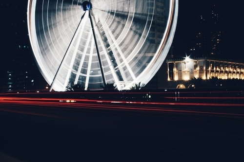 Observation wheel at night