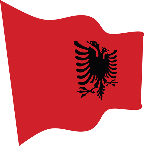Wavy flag of Albania