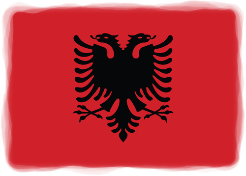 Drapeau albanais avec des bords arrondis