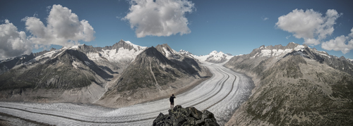 Man taking photo of the mountain