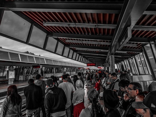 Folla della metropolitana