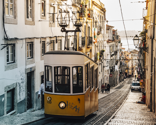 Kleine gele tram