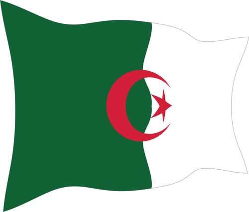 Ondulado bandeira da Argélia