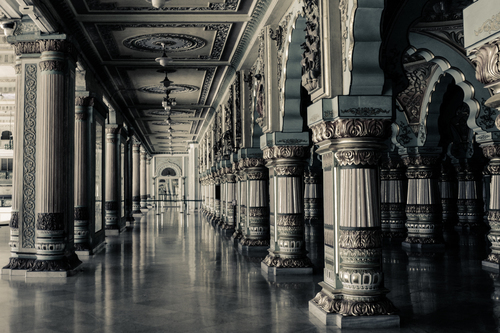 Hall with big pillars