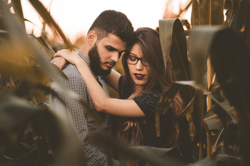 Man and a woman holding each other