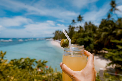 Suco em um frasco de pedreiro