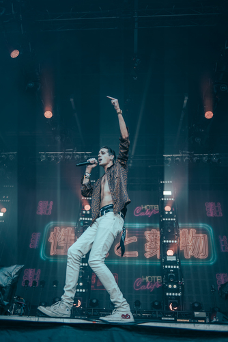 Man singing at concert