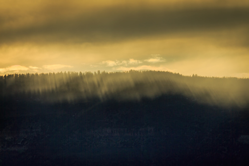 Rain over hill