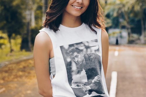 Smiling girl in T-shirt