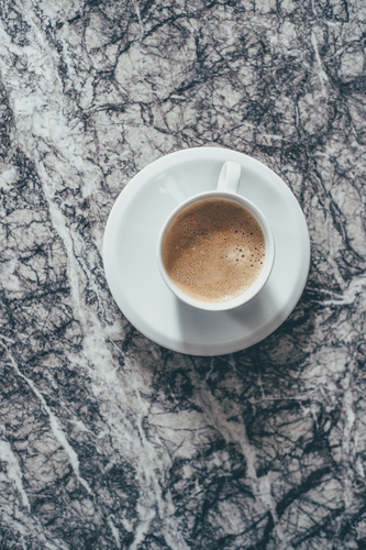 Coffee on marble table