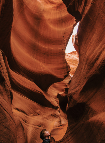 Looking up the orange grotto