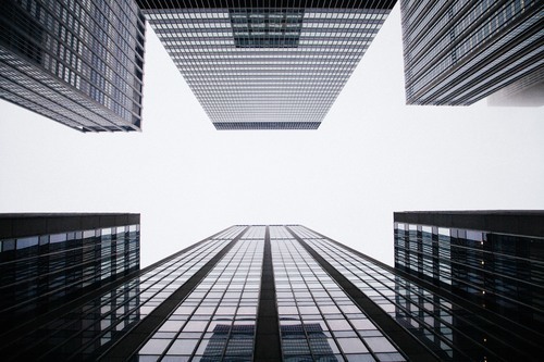 Looking up at the skyscrapers