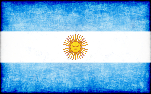 Argentine flag with grunge overlay