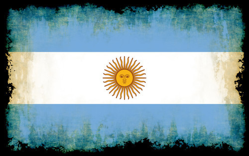 Argentine flag with burnt edges