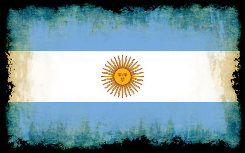 Drapeau argentin avec bords brûlés