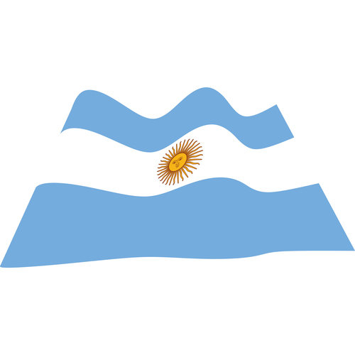Dalgalı Arjantin bayrağı