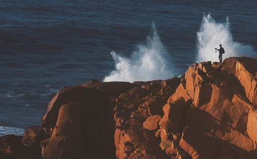 Taking a photo of waves