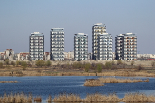 River and skyscrapers of Buchurest