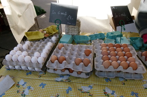 Eieren op een markt