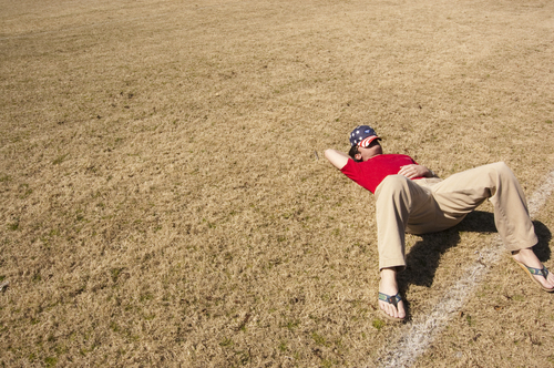 Man laying on the ground