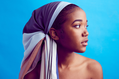 Girl with head scarf