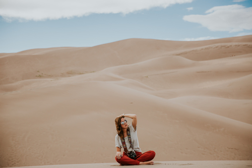 Lady in desert