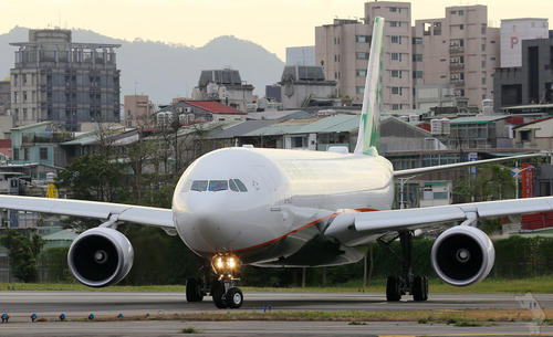 Big passenger plane take off