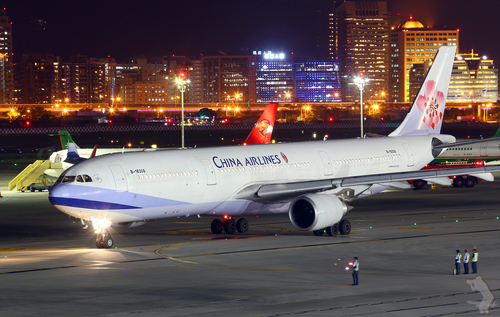 Airplane on the airport runway