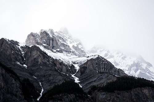 Zima vrcholky Banff, Kanada