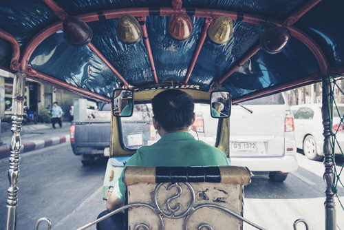 Taxichauffeur in Bangkok, Thailand