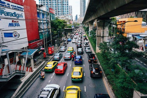 Calles concurridas de Bangkok