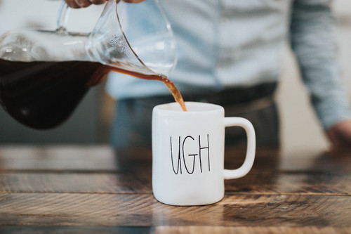 Pouring coffee into a mug