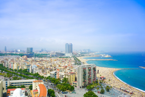 Barcelona with coast