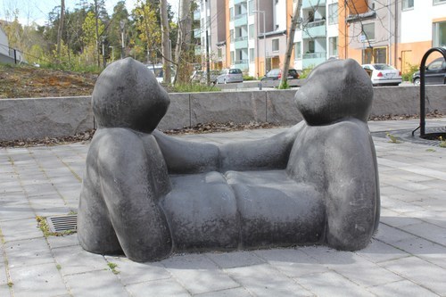 Black bears sculpture