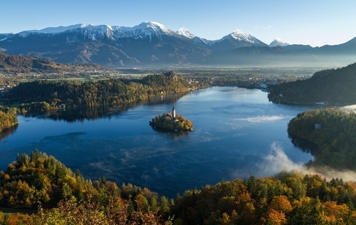 Bled lake and mountains