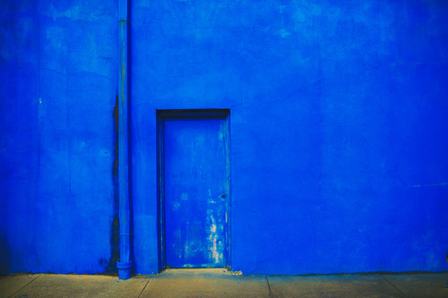 Colored wall and door