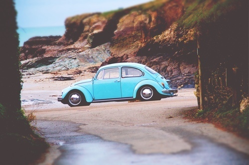 Escarabajo de Volkswagen azul