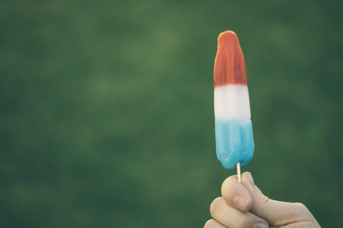 Blue and red popsicle
