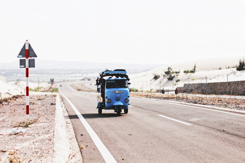 Modré auto rikša