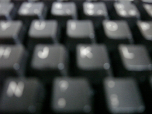 Close-up do teclado preto