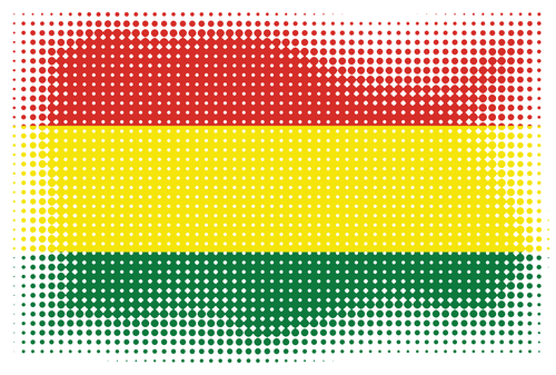 Bandera de Bolivia con efecto de trama de semitonos