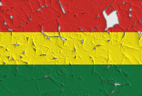 Bolivian flag with holes