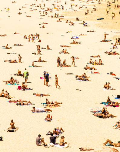 Lidé v Bondi Beach, Austrálie