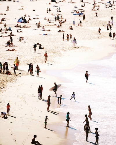 Multidão em Bondi Beach, Austrália
