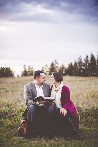 Book couple on ottoman