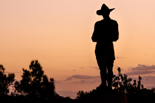 Cowboy in sunset